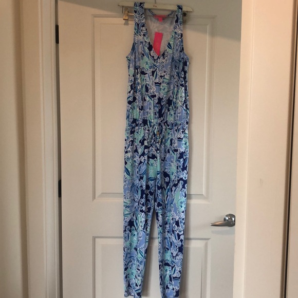 NWT Lilly Pulitzer Paulina Jumpsuit, XS, Koala - Picture 5 of 11